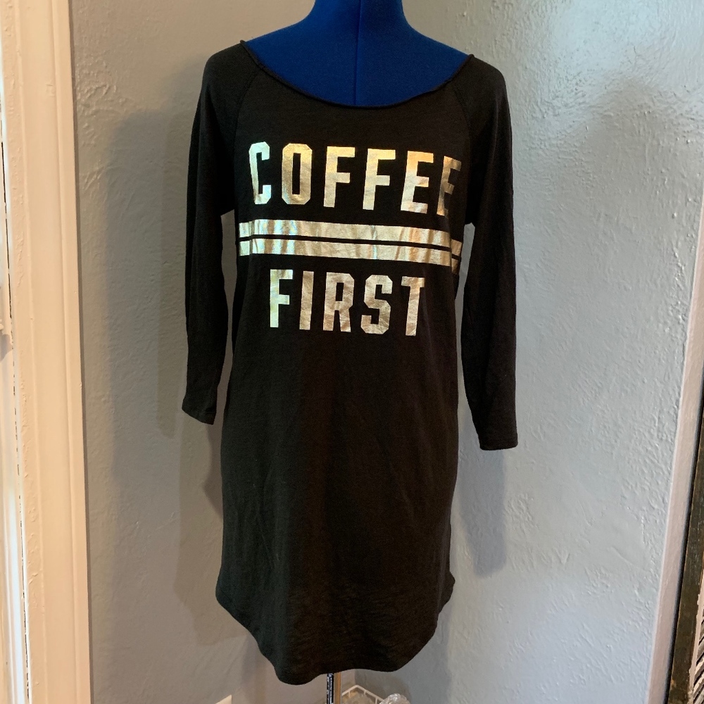 Victorias Secret PINK "Coffee First"Sleep Shirt XS